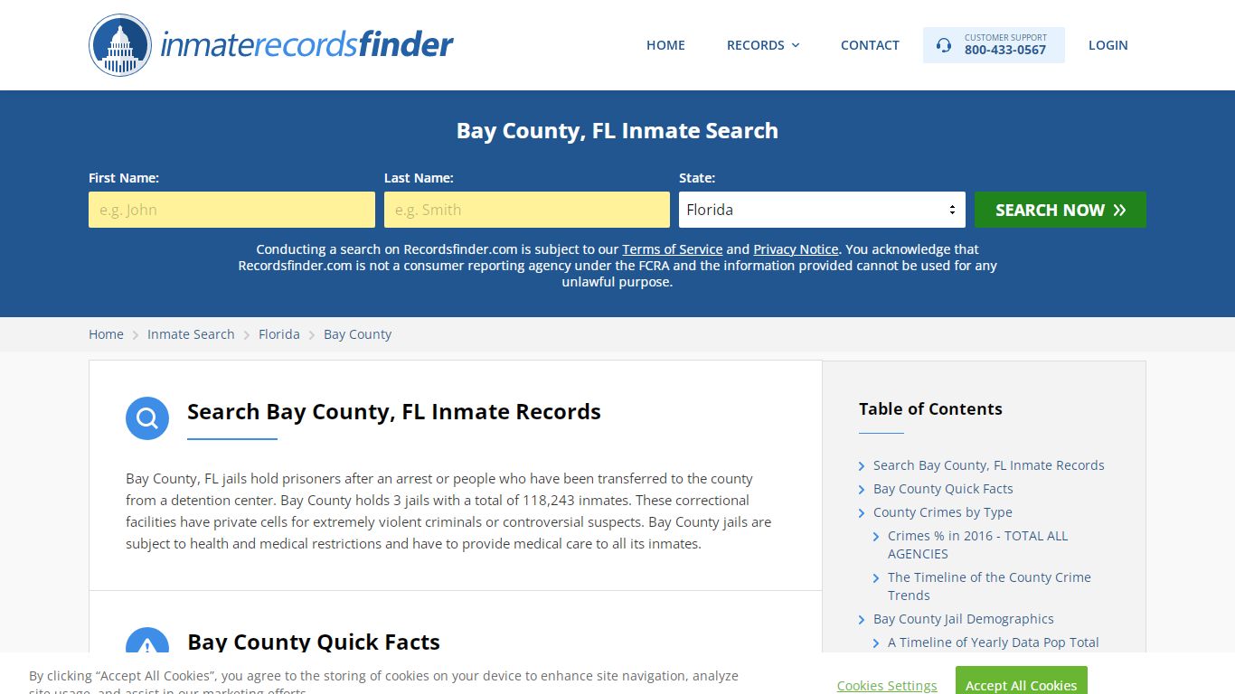 Bay County, FL Inmate Search - RecordsFinder